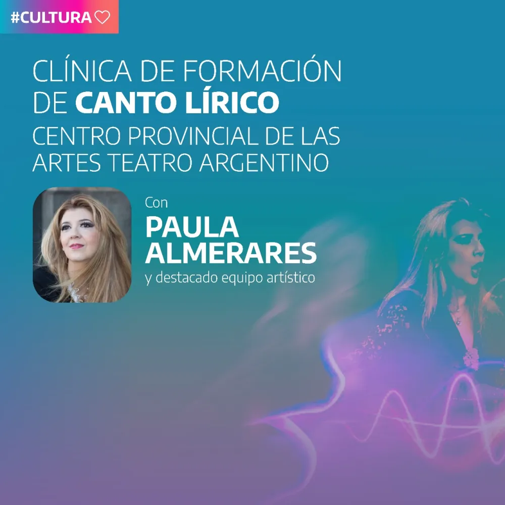 Abrió una nueva convocatoria para la Clínica de formación de Canto Lírico, a cargo de Paula Almerare