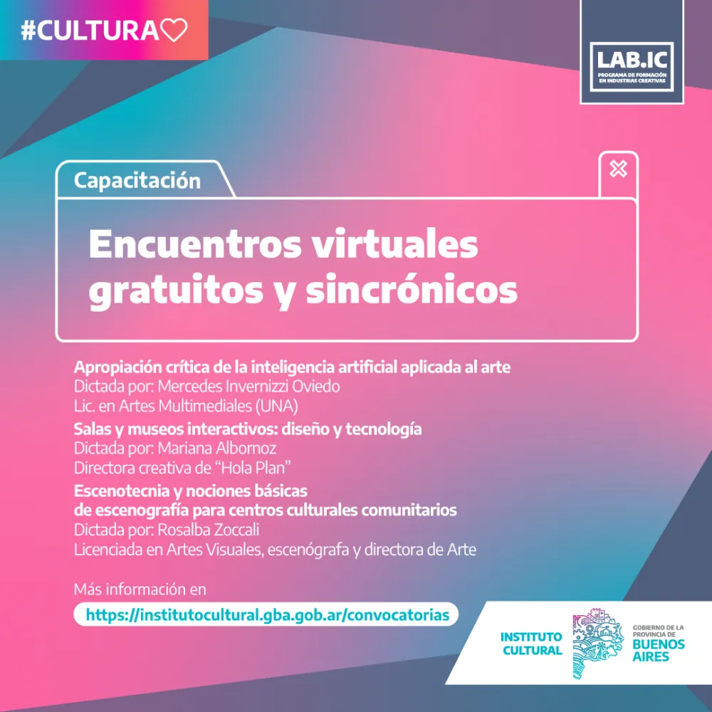 El Instituto Cultural ofrece nuevas capacitaciones gratuitas para trabajadores de ámbitos culturales