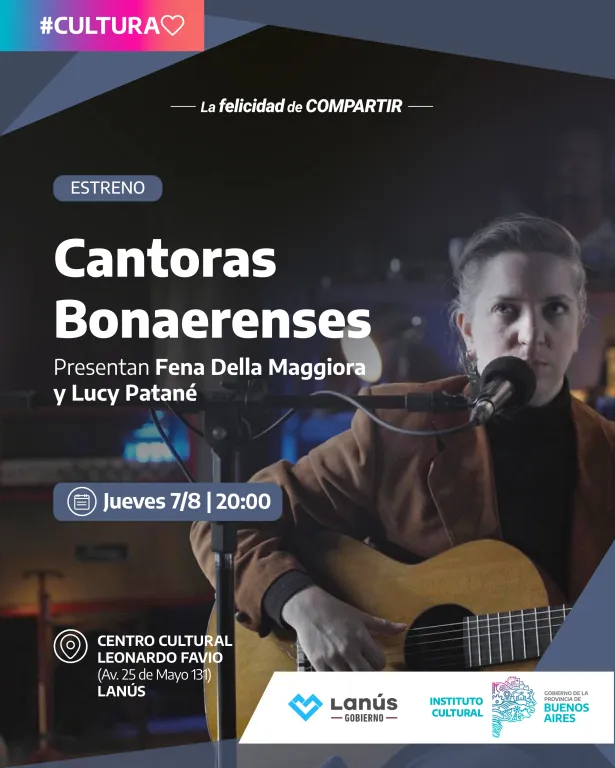 Llega a Lanús la presentación de la serie Cantoras Bonaerenses 