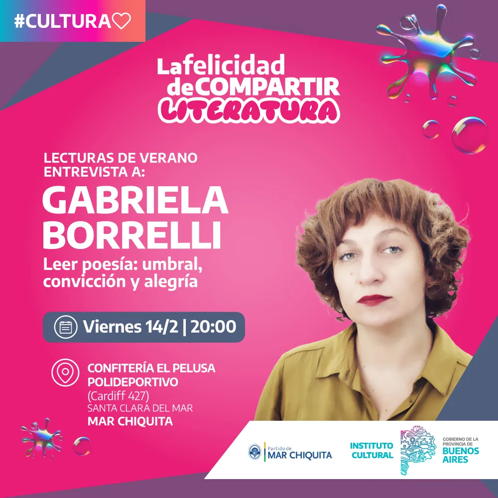 Lecturas de Verano: Gabriela Borrelli se presenta en Santa Clara del Mar