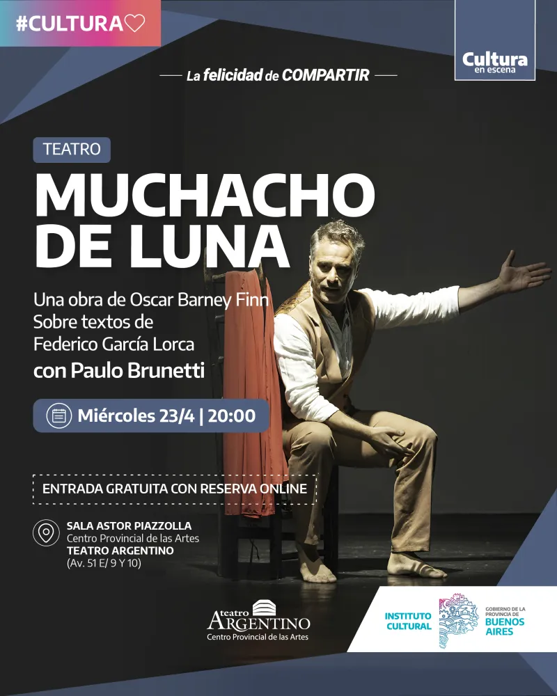 “Muchacho de Luna” se presentará en en el Teatro Argentino