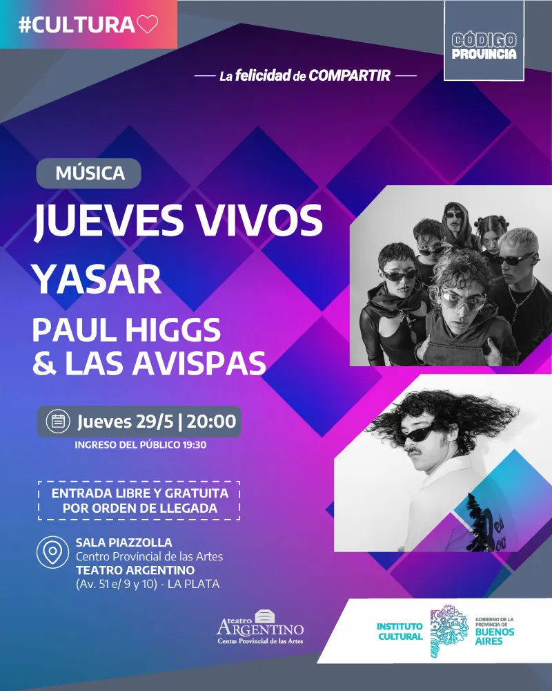 Jueves Vivos en el Teatro Argentino: con canción pop y electrónica rioplatense cierra la programació