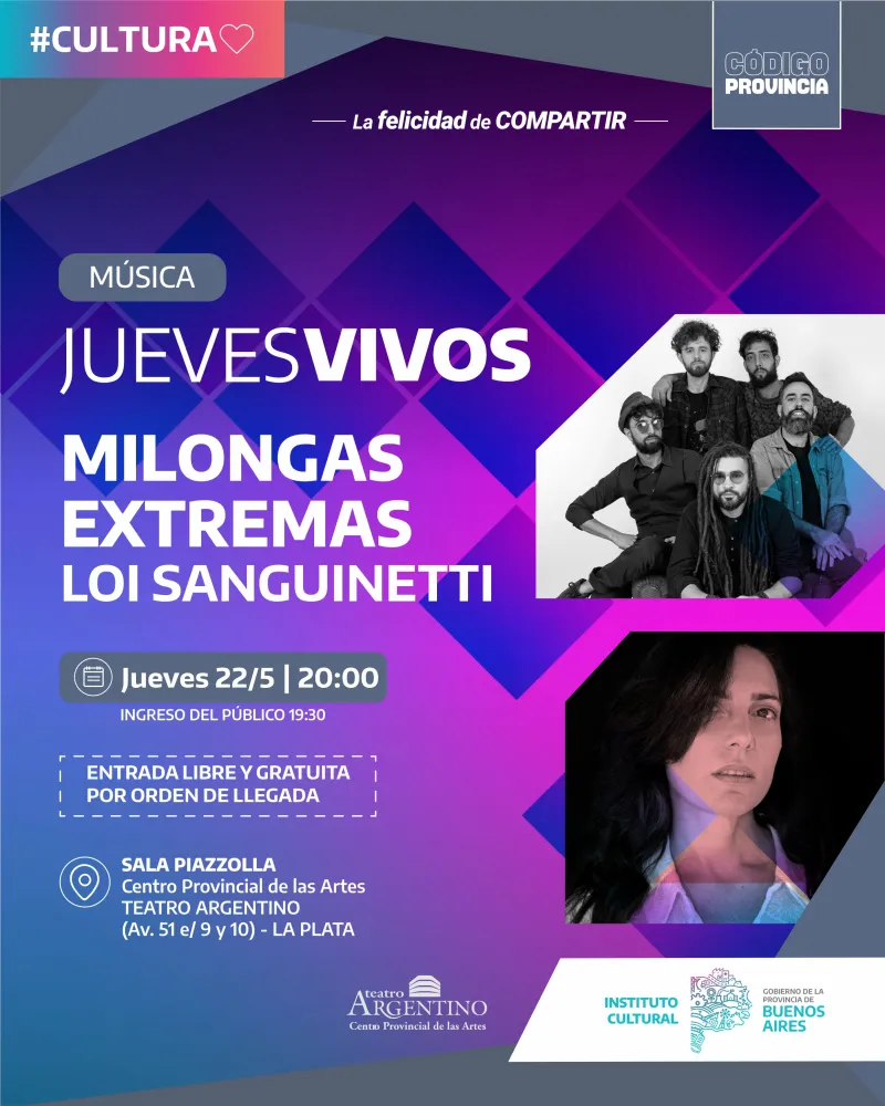 Tango y canción folk sonarán en el cierre de Jueves Vivos de mayo