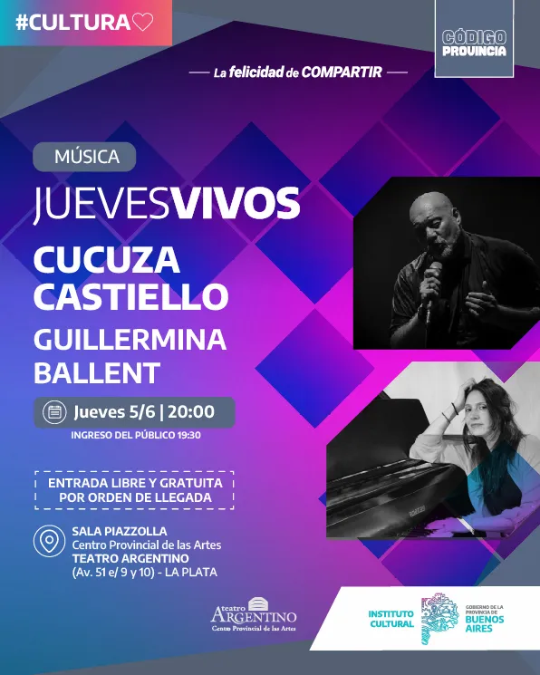 Continúa en el Teatro Argentino el ciclo Jueves Vivos con una edición de tango