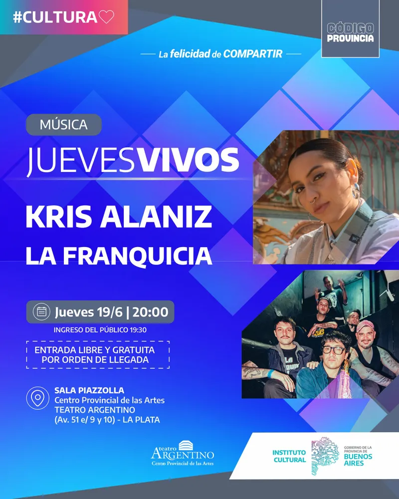 Kris Alaniz y La Franquicia se presentan en el ciclo Jueves Vivos
