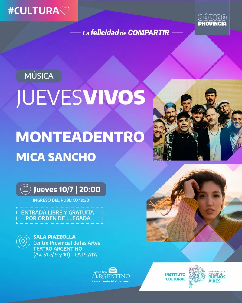 Monteadentro y Mica Sancho se presentan en el ciclo Jueves Vivos