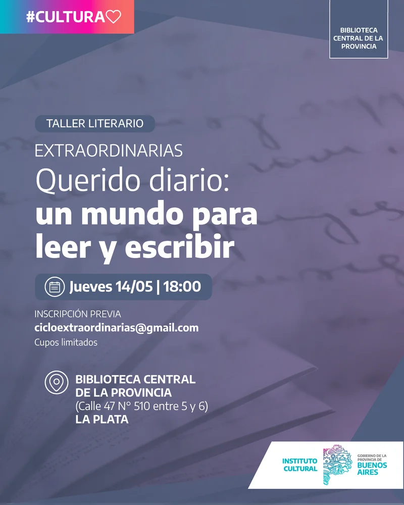 “Querido diario: un mundo para leer y escribir” en la Biblioteca Central de la Provincia