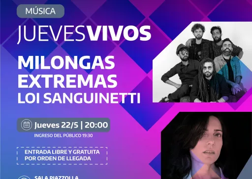 Tango y canción folk sonarán en el cierre de Jueves Vivos de mayo