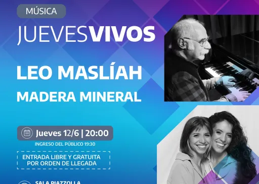 Leo Maslíah y Madera Mineral se presentan en una nueva edición de Jueves Vivos